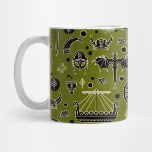 Viking Nordic Pattern for Children on Green Mug